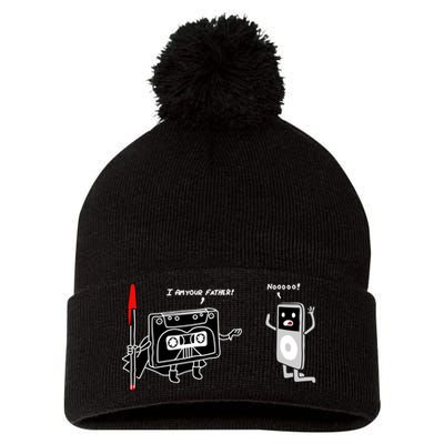 Darth Cassette Tape Pom Pom 12in Knit Beanie