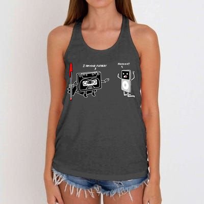 Darth Cassette Tape Women's Knotted Racerback Tank