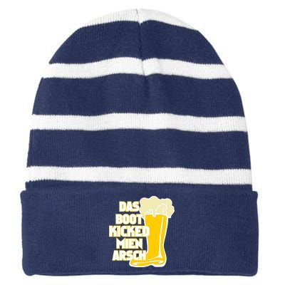 Das Boot Kicked Mien Arsch Striped Beanie with Solid Band