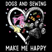 Dogs And Sewing Make Me Happy Funny Dogs And Sewing Drawstring Bag