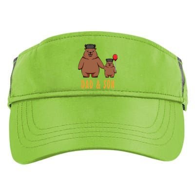 Dad And Son Matching Couple Bear Camping Birthday Father Funny Gift Adult Drive Performance Visor