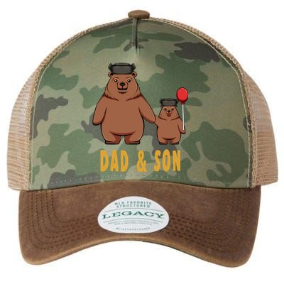 Dad And Son Matching Couple Bear Camping Birthday Father Funny Gift Legacy Tie Dye Trucker Hat