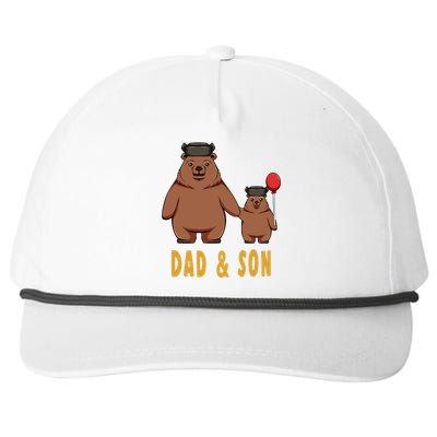 Dad And Son Matching Couple Bear Camping Birthday Father Funny Gift Snapback Five-Panel Rope Hat