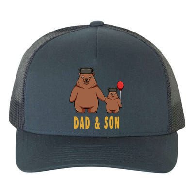 Dad And Son Matching Couple Bear Camping Birthday Father Funny Gift Yupoong Adult 5-Panel Trucker Hat