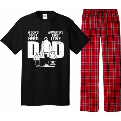 Dad A Sons First Hero Daughters First Love Fathers Day From Son Daughter To Dad Pajama Set