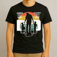 Dad A Sons First Hero A Daughters First Love Father's Day T-Shirt