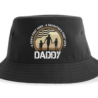 Daddy A Sons First Hero Daughters First Love Sustainable Bucket Hat