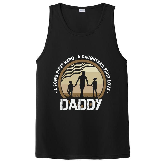 Daddy A Sons First Hero Daughters First Love PosiCharge Competitor Tank