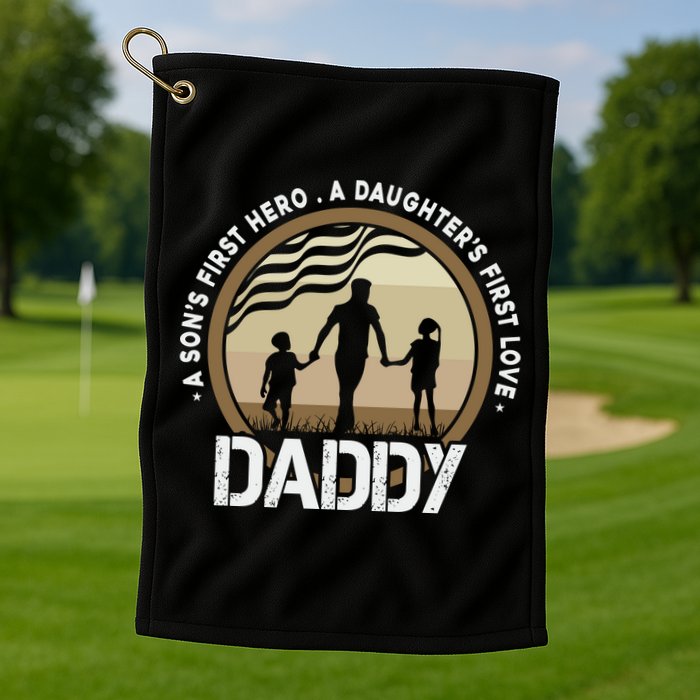 Daddy A Sons First Hero Daughters First Love Golf Towel
