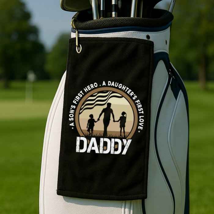 Daddy A Sons First Hero Daughters First Love Golf Towel