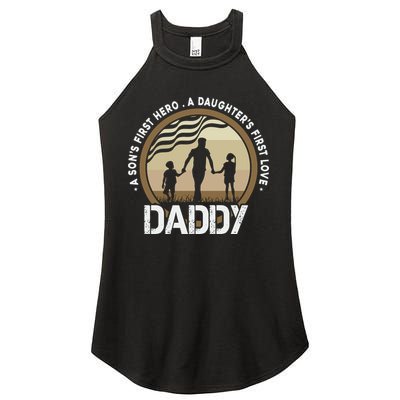 Daddy A Sons First Hero Daughters First Love Women's Perfect Tri Rocker Tank