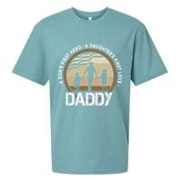 Daddy A Sons First Hero Daughters First Love Sueded Cloud Jersey T-Shirt