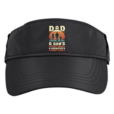 Dad A Son'S First Hero A Daughter'S First Love Father'S Day Adult Drive Performance Visor
