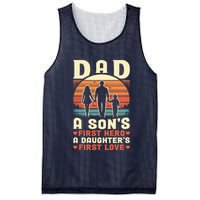 Dad A Son'S First Hero A Daughter'S First Love Father'S Day Mesh Reversible Basketball Jersey Tank