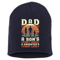 Dad A Son'S First Hero A Daughter'S First Love Father'S Day Short Acrylic Beanie