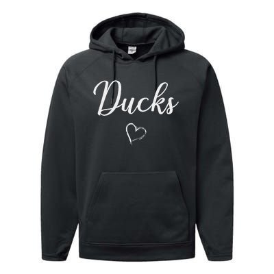 Ducks Above Small Heart Taylor Performance Fleece Hoodie