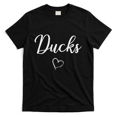 Ducks Above Small Heart Taylor T-Shirt