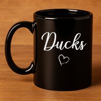 Ducks Above Small Heart Taylor 11oz C Handle Ceramic Mug