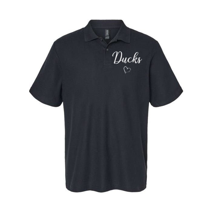 Ducks Above Small Heart Taylor Softstyle Adult Sport Polo