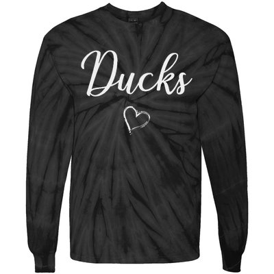 Ducks Above Small Heart Taylor Tie-Dye Long Sleeve Shirt