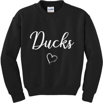 Ducks Above Small Heart Taylor Kids Sweatshirt