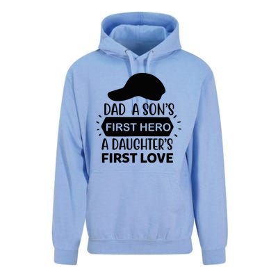 Dad A Son S First Hero A Daughter S First Love Unisex Surf Hoodie