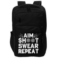 Darts Aim Shoot Swear Repeat Dartboard Funny Dart Player Impact Tech Backpack