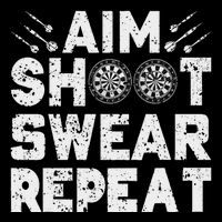 Darts Aim Shoot Swear Repeat Dartboard Funny Dart Player Drawstring Bag