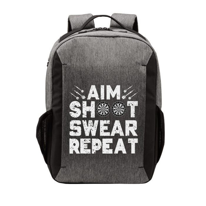 Darts Aim Shoot Swear Repeat Dartboard Funny Dart Player Vector Backpack