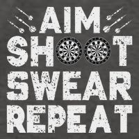 Darts Aim Shoot Swear Repeat Dartboard Funny Dart Player Vector Backpack