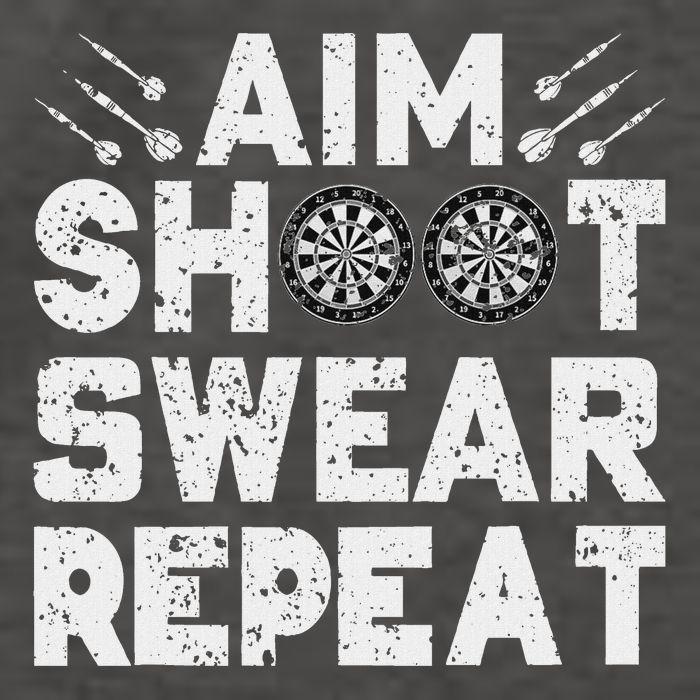Darts Aim Shoot Swear Repeat Dartboard Funny Dart Player Vector Backpack