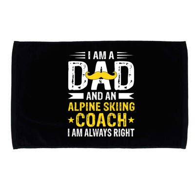 Dad Alpine Skiing Coach Funny Alpine Skiing Coach Microfiber Hand Towel