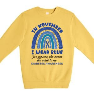 Diabetes Awareness Shirt, In November I Wear Blue Premium Crewneck Sweatshirt