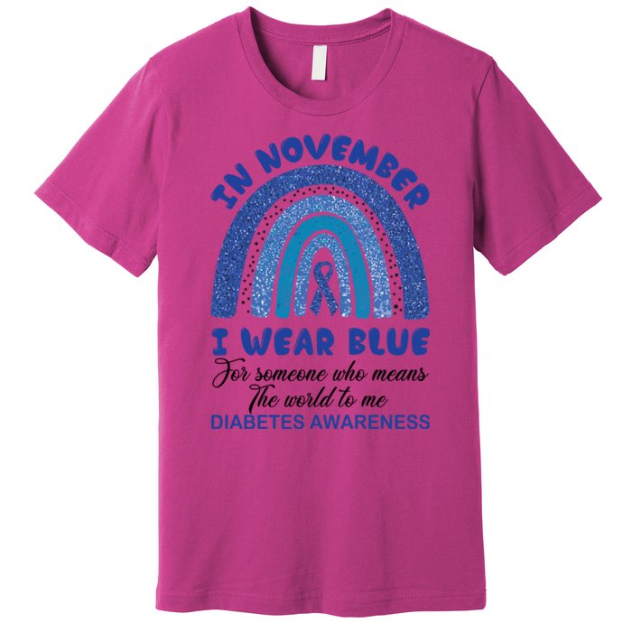 Diabetes Awareness Shirt, In November I Wear Blue Premium T-Shirt