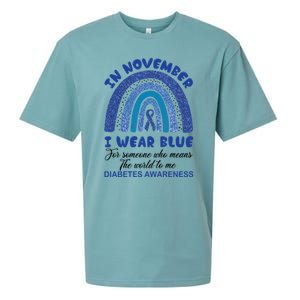 Diabetes Awareness Shirt, In November I Wear Blue Sueded Cloud Jersey T-Shirt