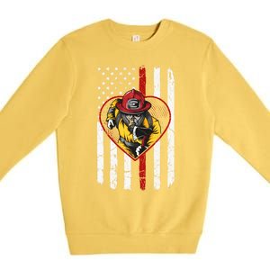 Dad And Son Firefighter Gift Premium Crewneck Sweatshirt