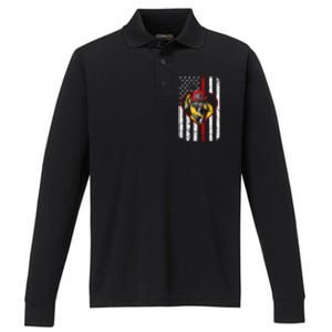 Dad And Son Firefighter Gift Performance Long Sleeve Polo