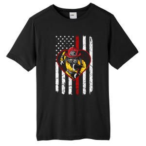 Dad And Son Firefighter Gift Tall Fusion ChromaSoft Performance T-Shirt