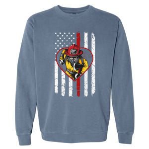 Dad And Son Firefighter Gift Garment-Dyed Sweatshirt