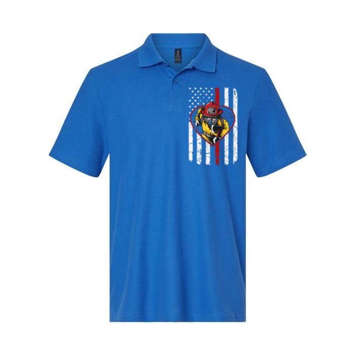 Dad And Son Firefighter Gift Softstyle Adult Sport Polo