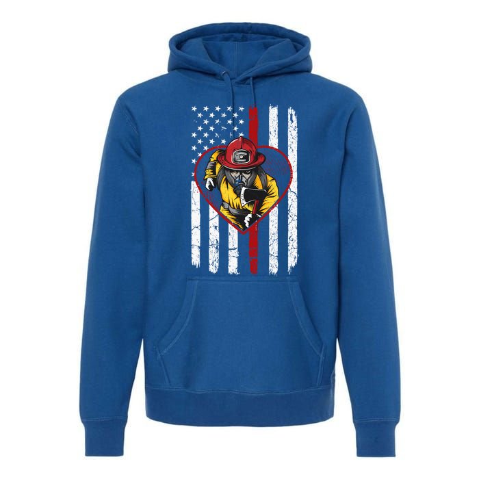 Dad And Son Firefighter Gift Premium Hoodie