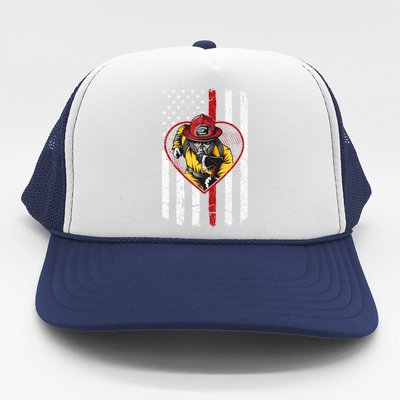 Dad And Son Firefighter Gift Trucker Hat