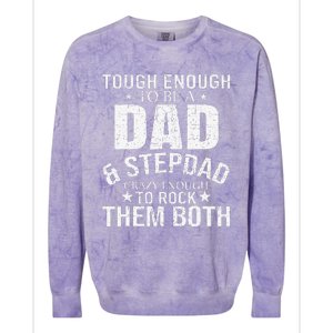 Dad And Stepdad Fathers Day Stepdad Step Dad Colorblast Crewneck Sweatshirt