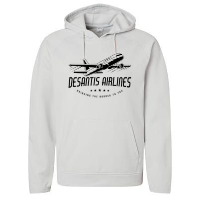 DeSantis Airlines Shirt, Bringing The Border To You Performance Fleece Hoodie