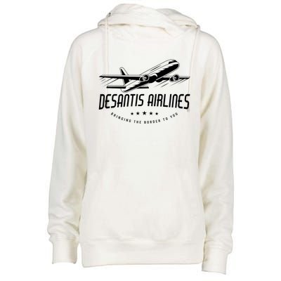 DeSantis Airlines Shirt, Bringing The Border To You Womens Funnel Neck Pullover Hood