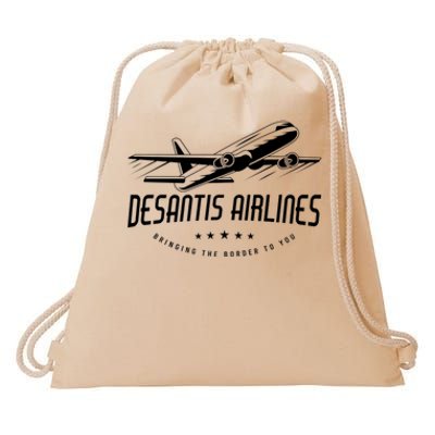 DeSantis Airlines Shirt, Bringing The Border To You Drawstring Bag