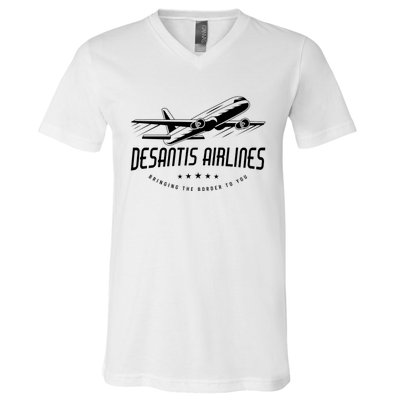 DeSantis Airlines Shirt, Bringing The Border To You V-Neck T-Shirt