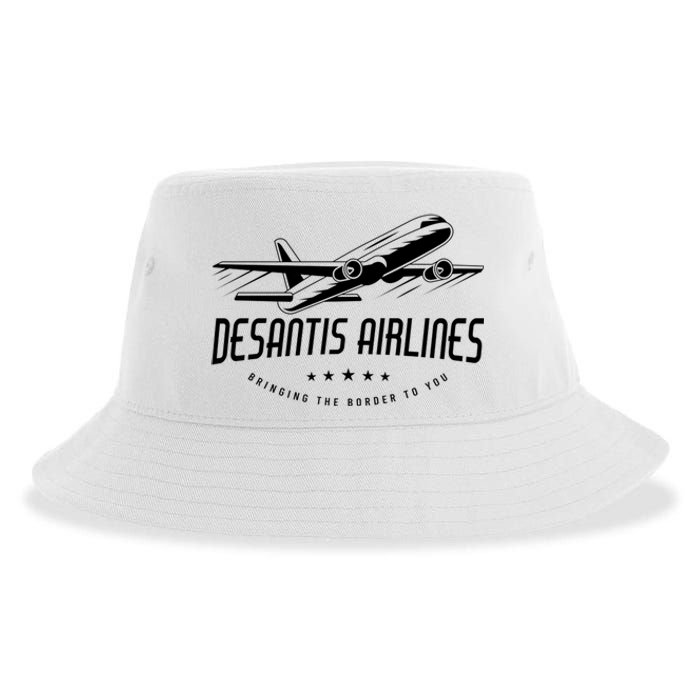 DeSantis Airlines Shirt, Bringing The Border To You Sustainable Bucket Hat