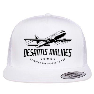 DeSantis Airlines Shirt, Bringing The Border To You Flat Bill Trucker Hat