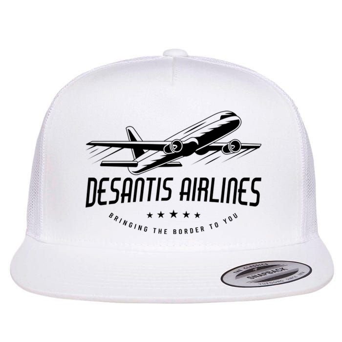 DeSantis Airlines Shirt, Bringing The Border To You Flat Bill Trucker Hat